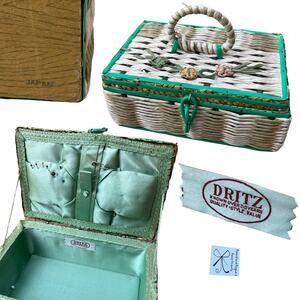 Dritz Handled Floral Design Sewing Storage Box